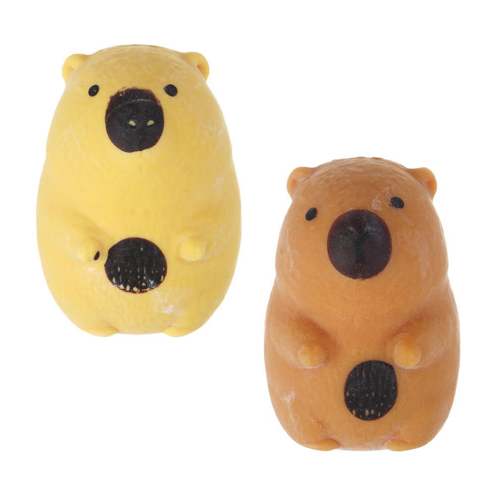 ИГРОЛЕНД Игрушка-антистресс, мялка "Капибара", TPR, 9х13см, 2 дизайна, арт.№ 297-118