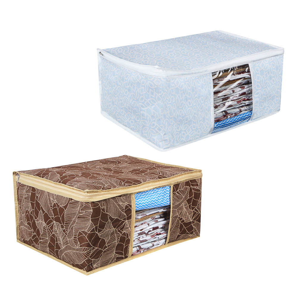 VETTA Верона Кофр на молнии с прозрачным окном 40х30х20см, спанбонд, ПЕВА, 2 цвета, арт.№ 457-522