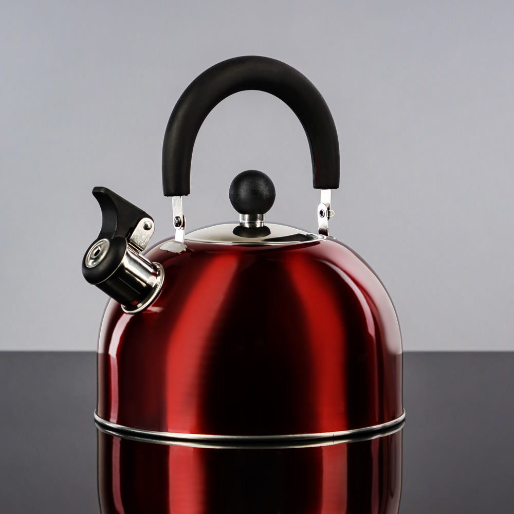 Чайник стальной 2.5л красный, индукция, RWK021, арт.№ 847-002