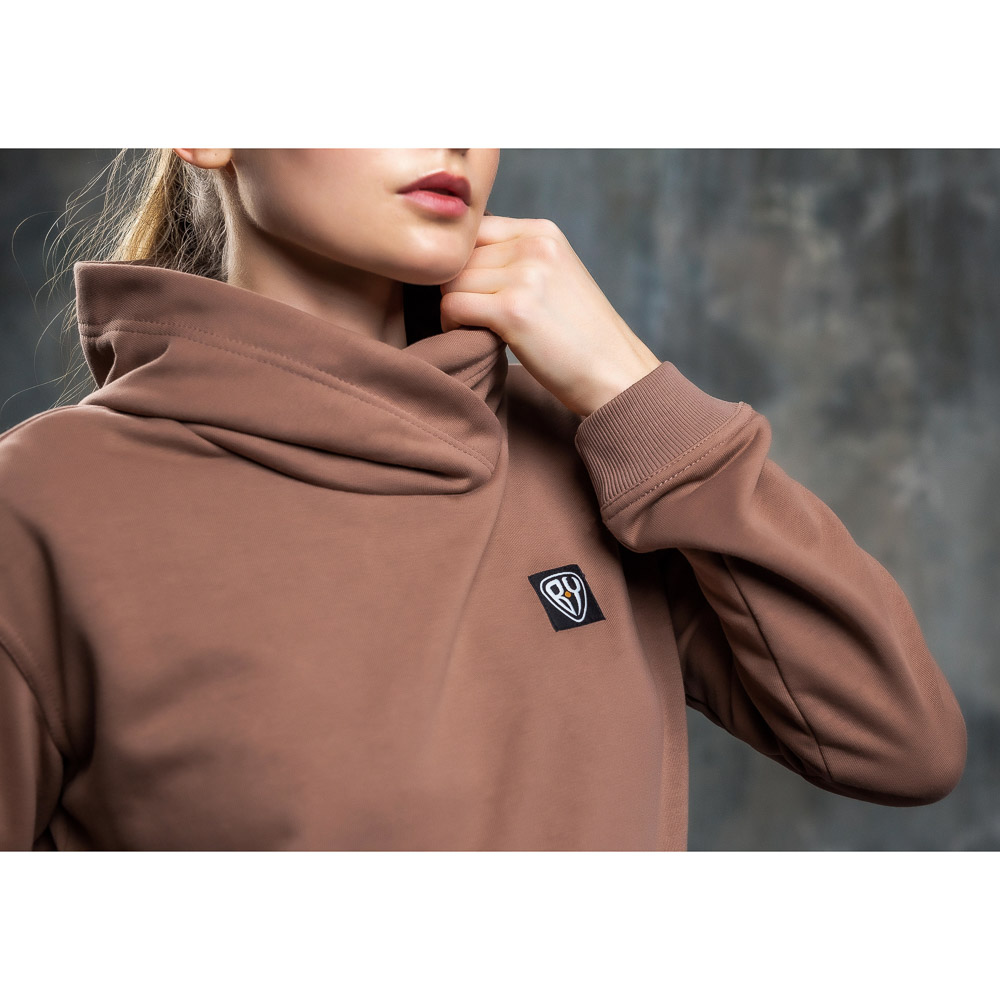 BY Толстовка женская, хлопок, размеры XS-XL, цвет какао, арт.№ 830-648