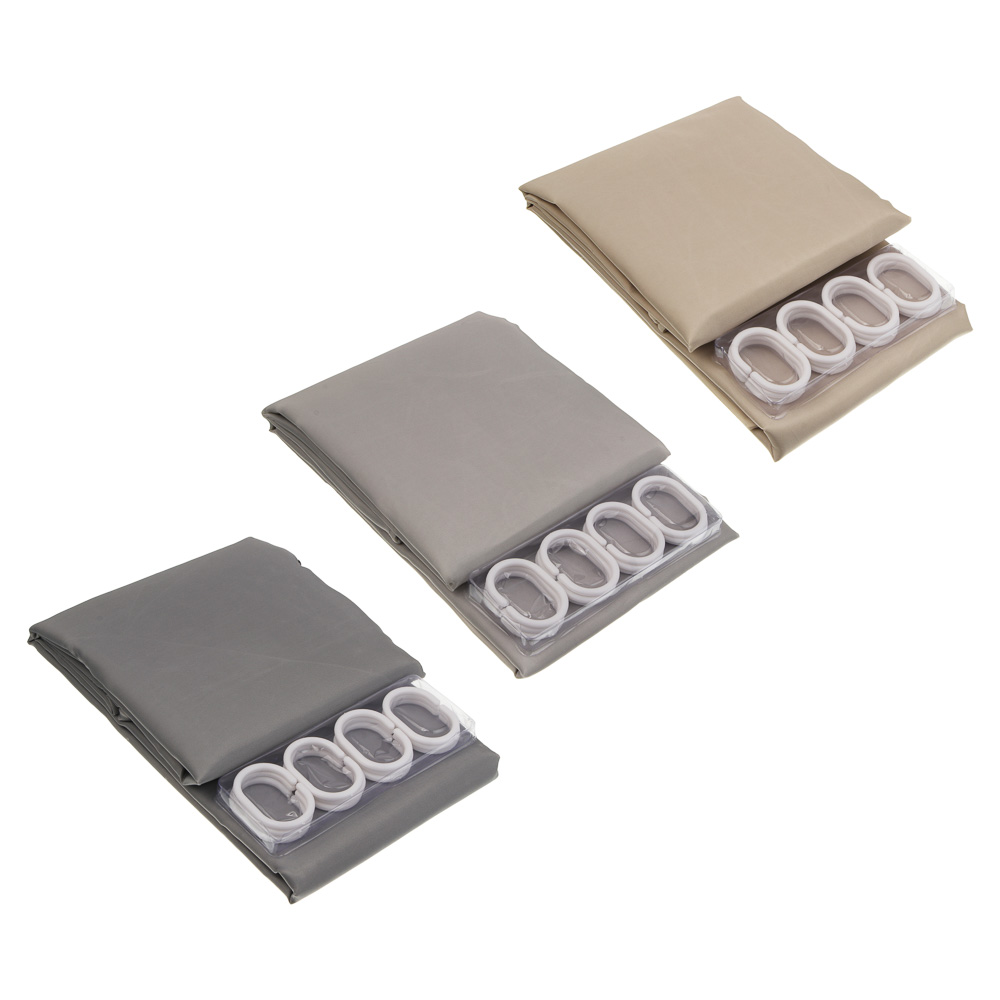 Штора для ванной тм VETTA Swanny, полиэстер 80 г/м2, 200x200см, 3 цвета, арт.№ 461-536