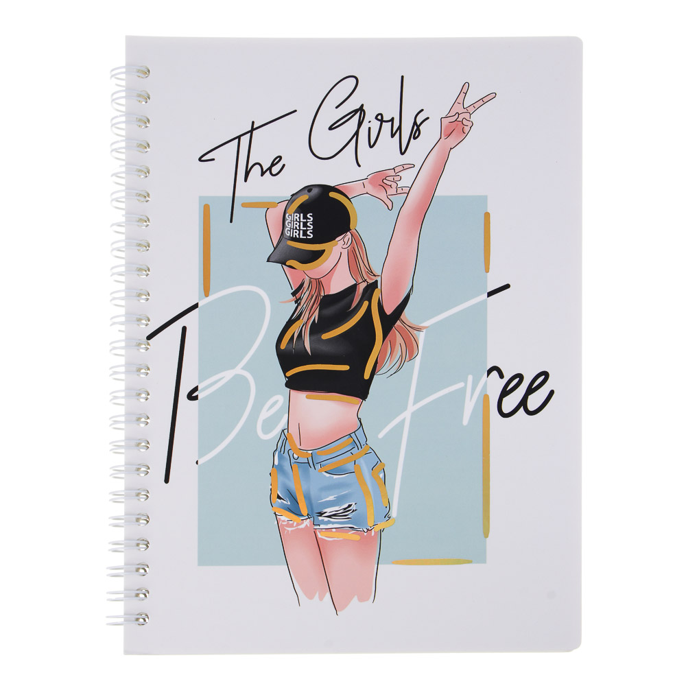 Записная книжка на спирали, 14,5x21см, 58 л., 4 дизайна, Девушки, арт.№ 574-077