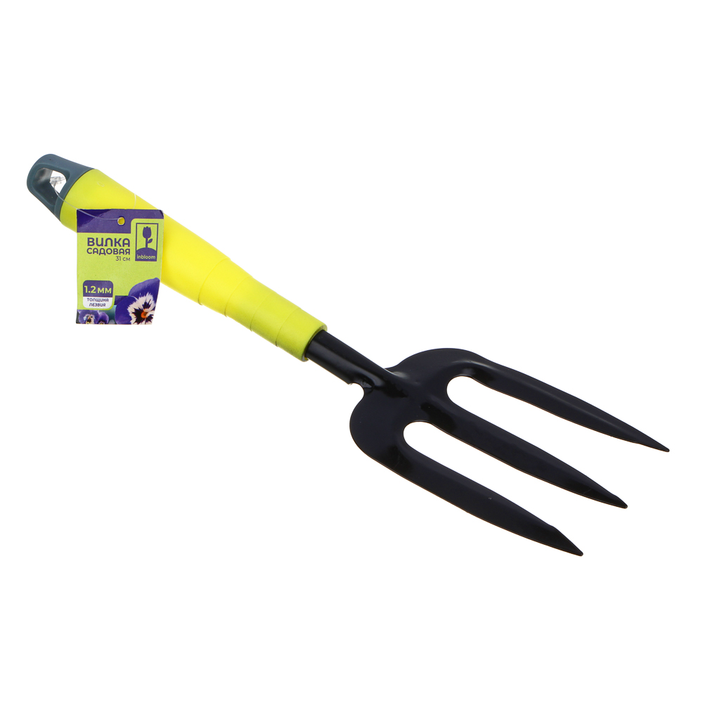 INBLOOM Вилка садовая, 31см, металл 1.2мм, пластик, арт.№ 181-043