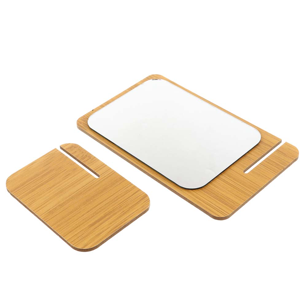 ЮНИLOOK Зеркало настольное, стекло, МДФ, 8,3х13,5см, 2 дизайна, арт.№ 347-094