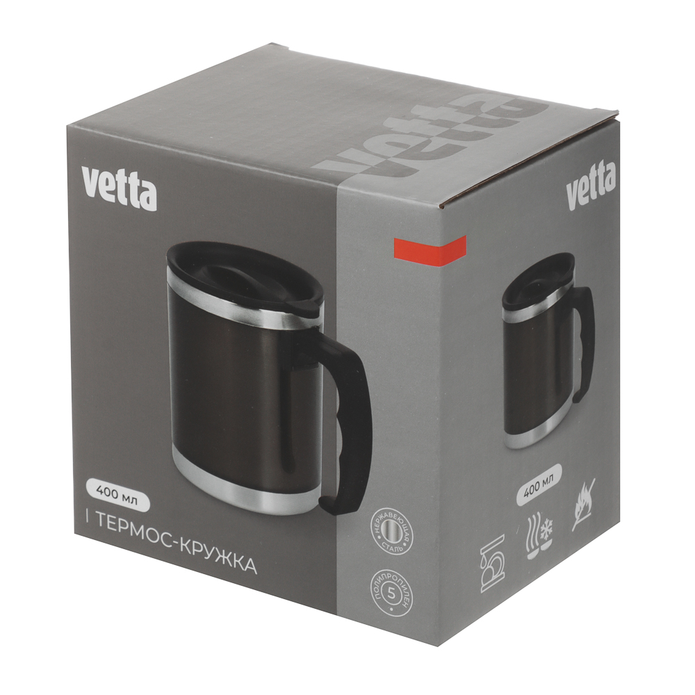 VETTA Термос-кружка 400мл, нерж. сталь, арт.№ 841-788