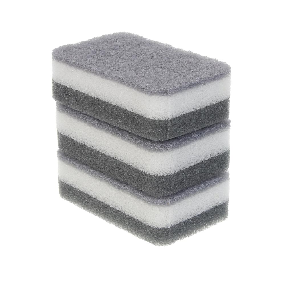 Губки для мытья посуды тм VETTA, 3 шт, 10,5х6,5х3,3см, поролон, полиуретан, арт.№ 441-278