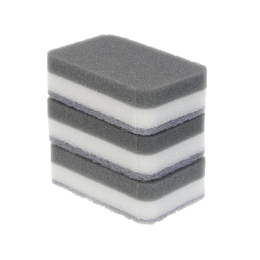 Губки для мытья посуды тм VETTA, 3 шт, 10,5х6,5х3,3см, поролон, полиуретан, арт.№ 441-278