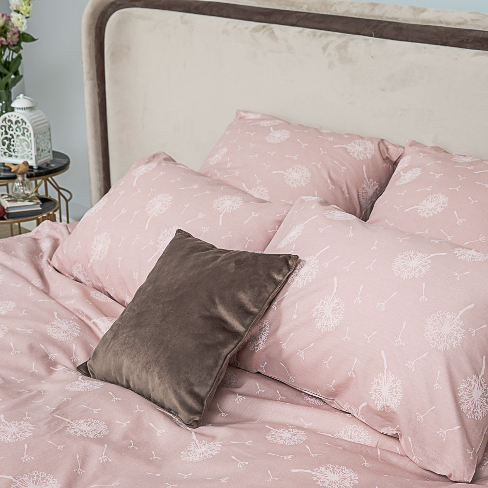 PROVANCE Мятный Латте Комплект постельного белья евро (4 пр.), поплин 110гр/м, 100% хлопок, 3 дизайн, арт.№ 488-056