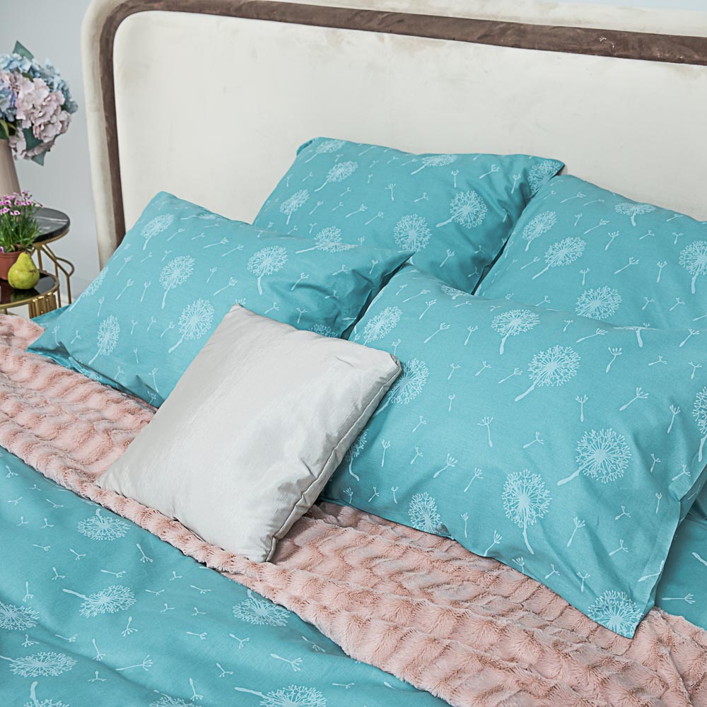 PROVANCE Мятный Латте Комплект постельного белья евро (4 пр.), поплин 110гр/м, 100% хлопок, 3 дизайн, арт.№ 488-056