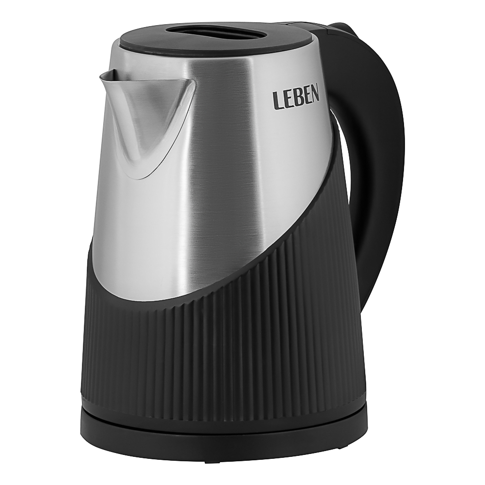 LEBEN Чайник электрический 1,8л нерж сталь+пластик, арт.№ 291-142