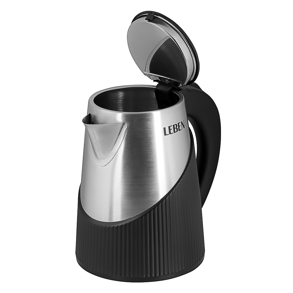 LEBEN Чайник электрический 1,8л нерж сталь+пластик, арт.№ 291-142