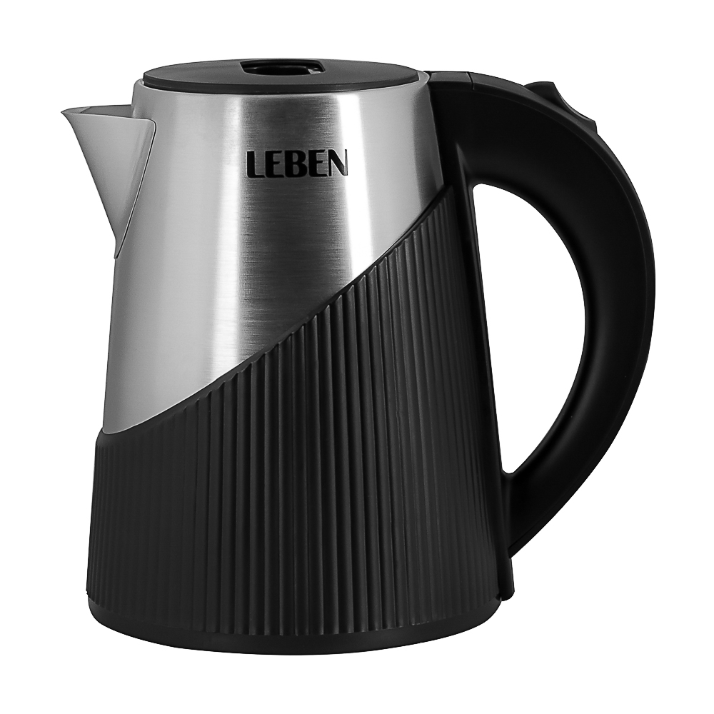 LEBEN Чайник электрический 1,8л нерж сталь+пластик, арт.№ 291-142