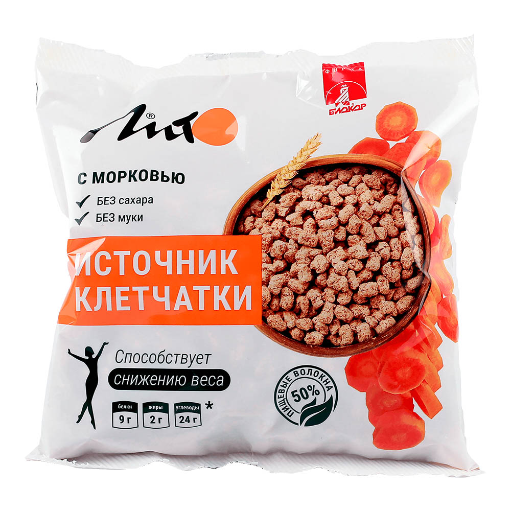БАД к пище Отруби Лито пшеничные хрустящие, с кальцием и морковью, 100г, арт.№ 015-247