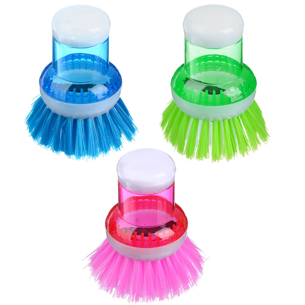 VETTA Щетка с мыльницей для посуды, пластик, 8см, 3 цвета, арт.№ 441-317