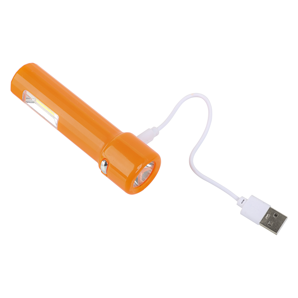 Фонарь ручной тм ЕРМАК, 400 мАч, 107х30 мм, 4 режима, LED СОВ, USB, пластик, арт.№ 224-082