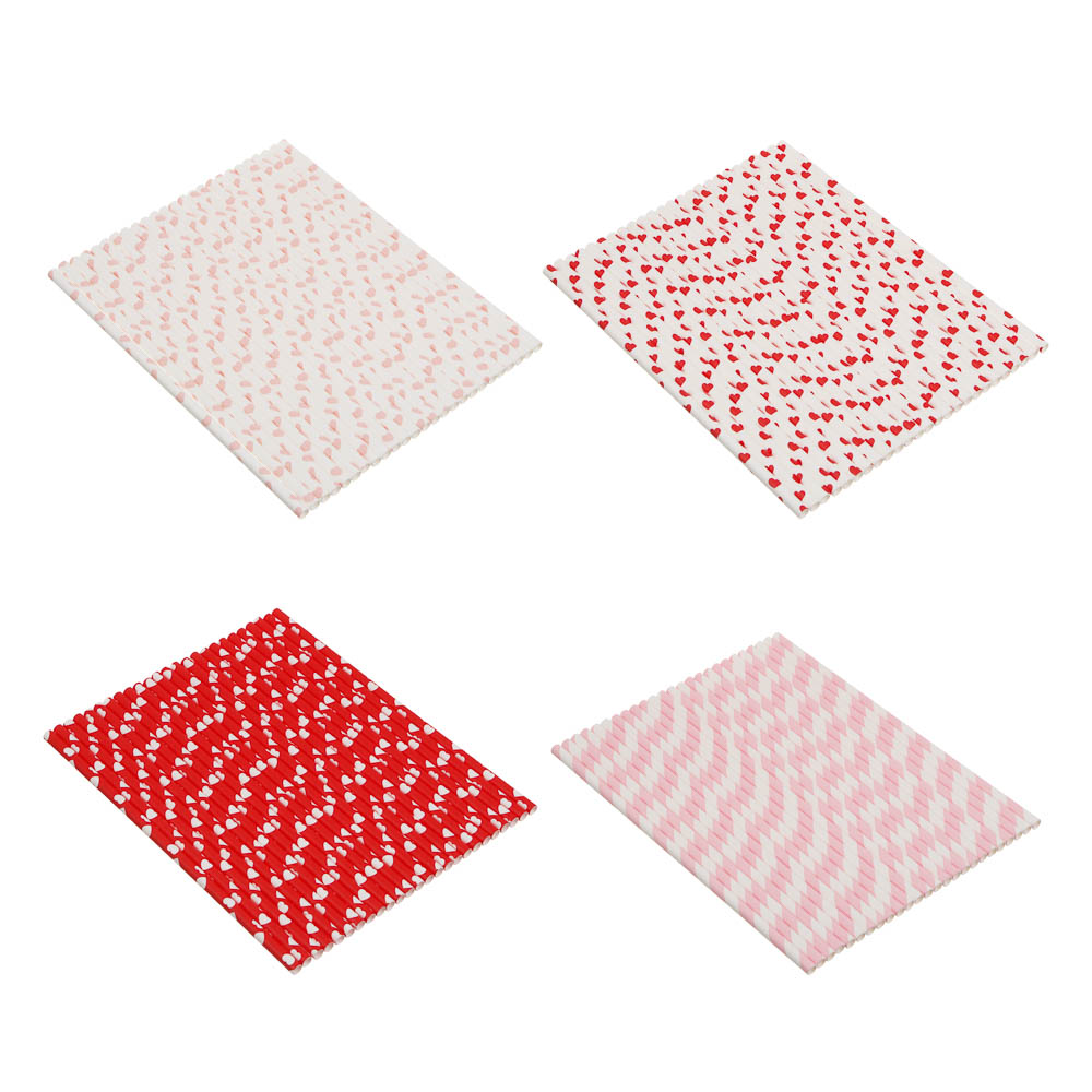 Набор трубочек для напитков тм Fntastic, 19,5 см, бумага, 25 шт, 4 дизайна, арт.№ 854-031