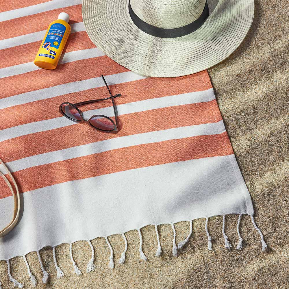 PROVANCE Саммер Покрывало для отдыха 90х170см, 75% хлопок 25% полиэстер, оранжевый, арт.№ 496-002