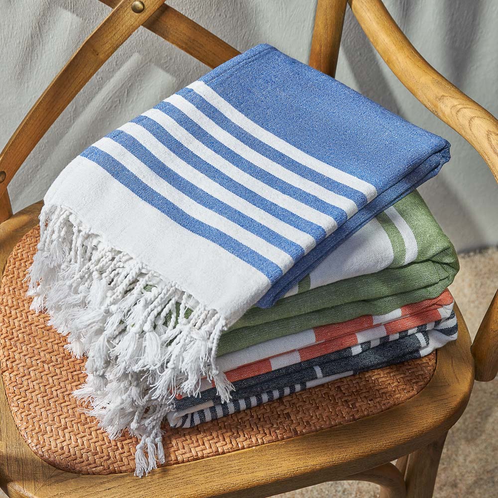 PROVANCE Саммер Покрывало для отдыха 90х170см, 75% хлопок 25% полиэстер, синий, арт.№ 496-003