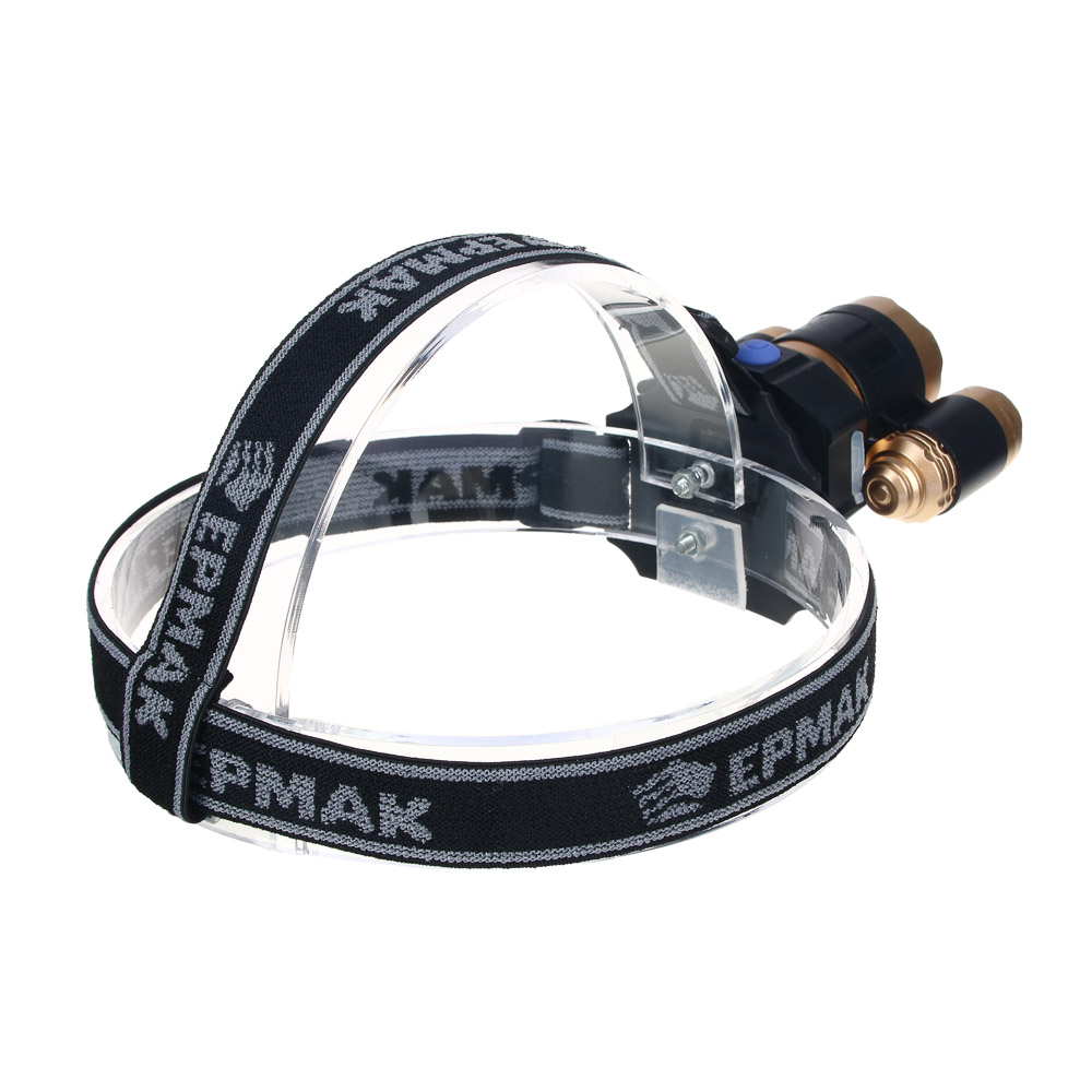ЕРМАК Фонарик налобный, 1000 мАч, 3 LED, 9х6 см, 3 режима, арт.№ 221-015