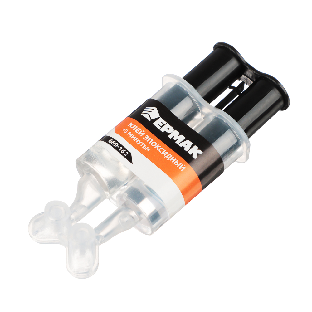 ЕРМАК Клей "3 минуты" эпоксидный, бесцветный (смола+отвердитель) 3+3мл, в шприце, арт.№ 669-162
