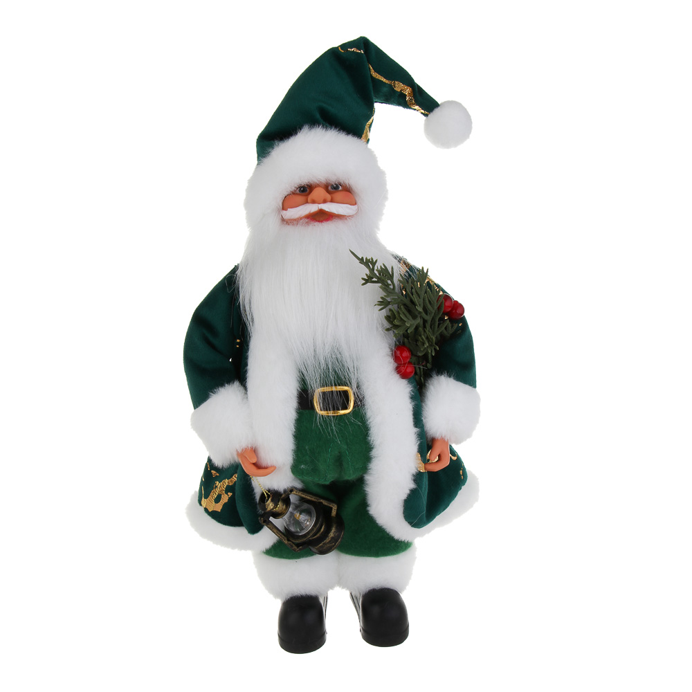 СНОУ БУМ Сувенир Санта 41 см, полиэстер, зеленый, арт.№ 140-149