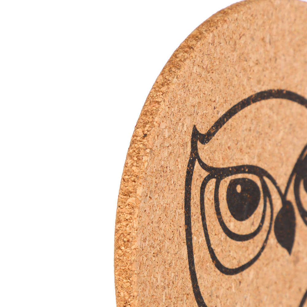 Подставка под горячее "Сова", d15см, пробка, арт.№ 888-124