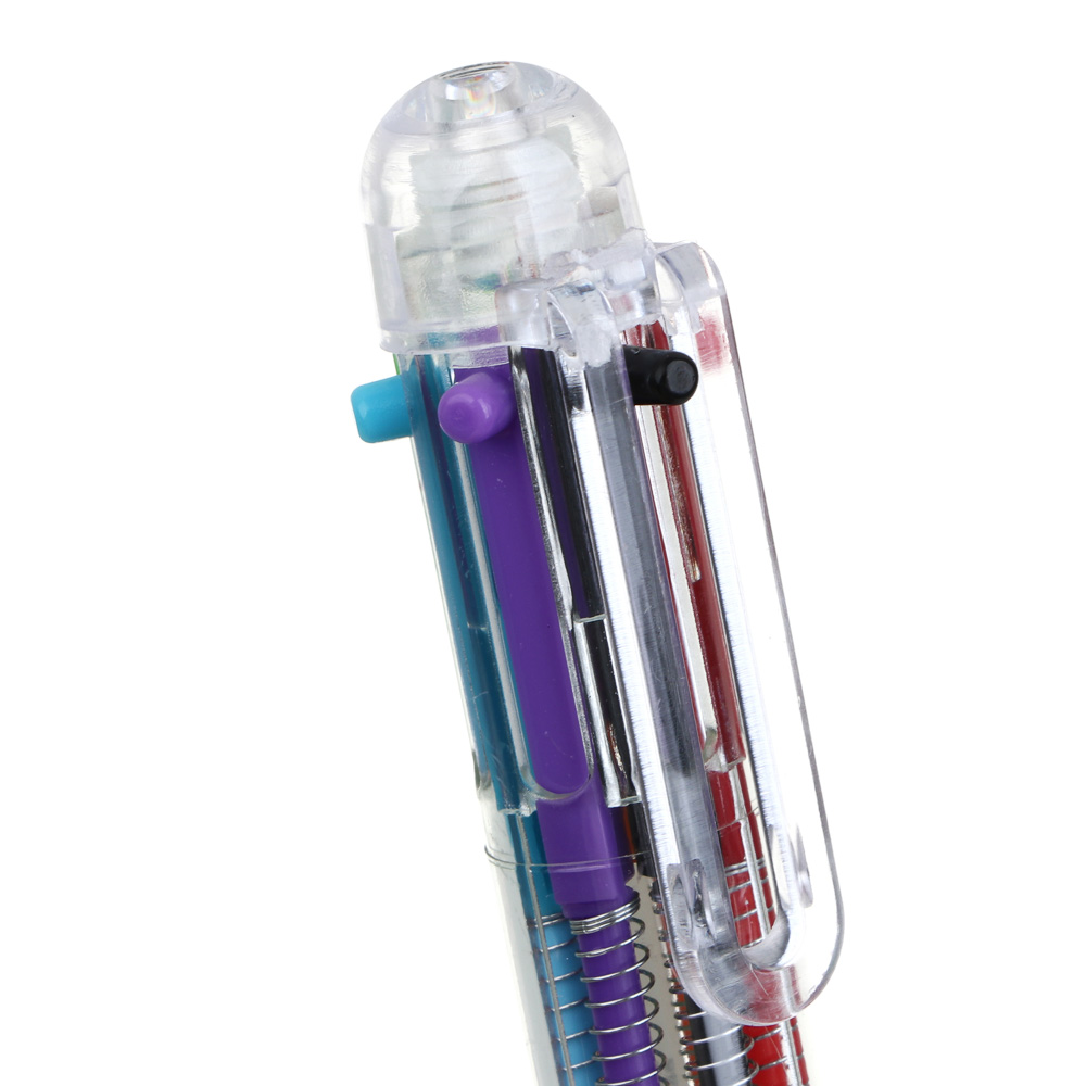 Авторучка шариковая ClipStudio 6 цветов чернил, прозрачный корпус, наконечник 0,7 мм, арт.№ 622-032