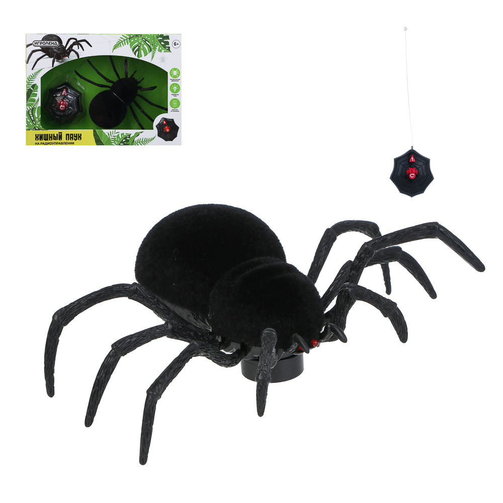 ИГРОЛЕНД Паук хищный на радиоуправлении, свет, движение, ABS,PP,нейлон, 2АА+2ААА, 28х20х7,5см, арт.№ 293-074