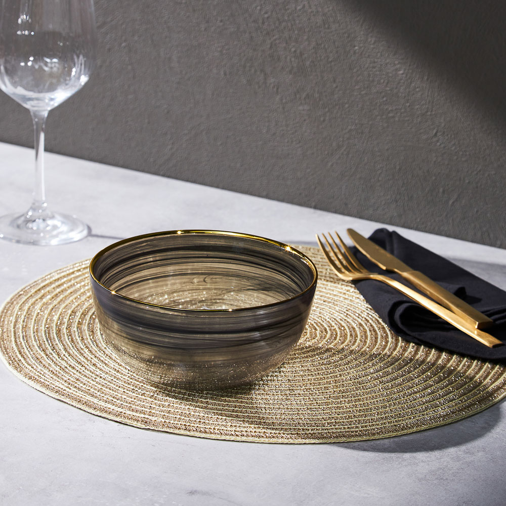 BY COLLECTION Black Line Салатник, 620мл, 15х7см, стекло, арт.№ 820-846