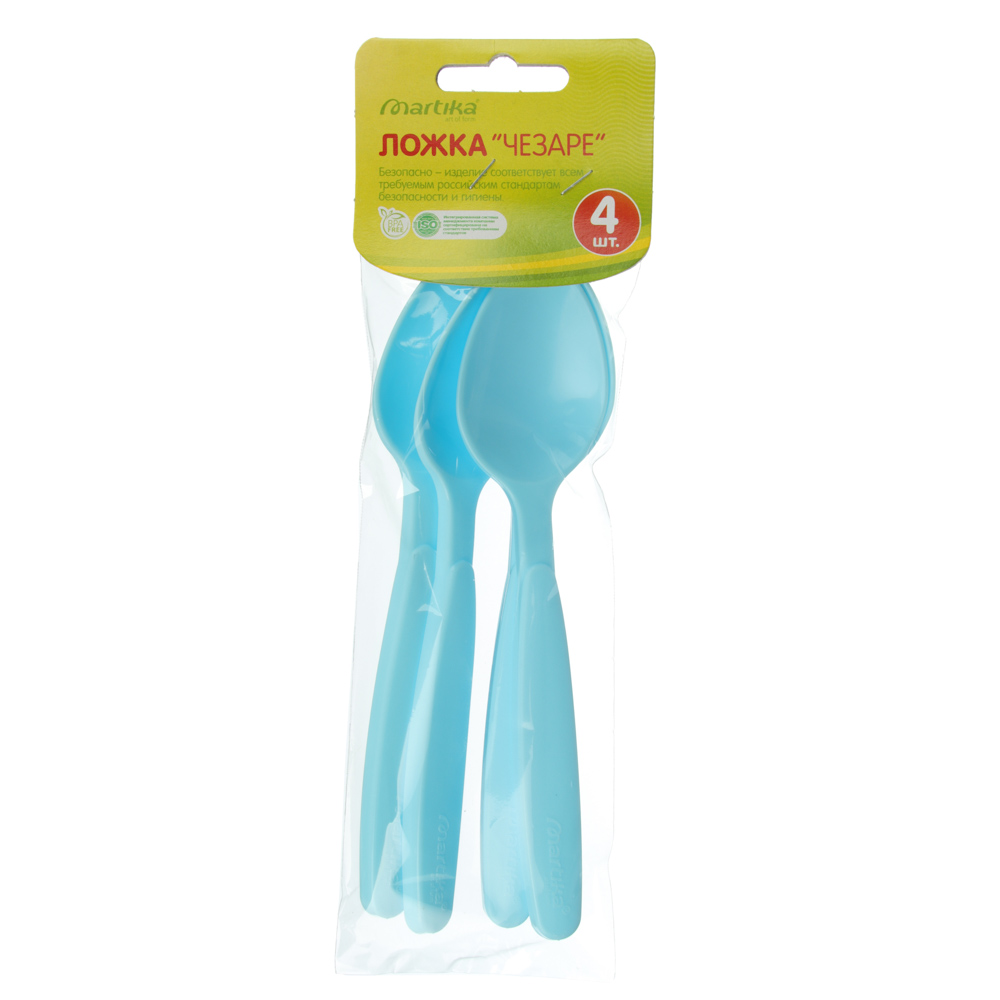 Набор ложек 4шт, пластик, 2 цвета, арт.№ 861-307