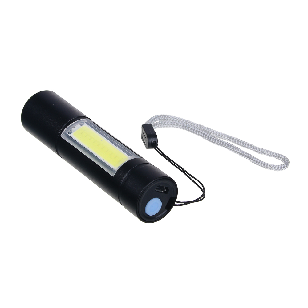 ЕРМАК Фонарик, LED + COB, 400мАч, USB кабель, 2х2х8,6см, 3 режима, арт.№ 224-070