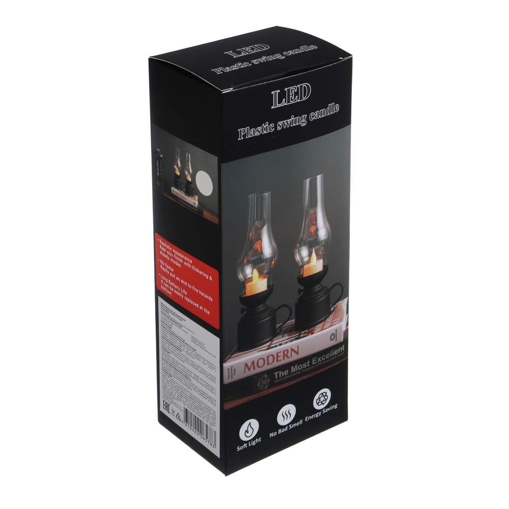 Светильник LED декоративный,7х9,5x24,5 см, 3хААА, пластик, 2 цвета, арт.№ 695-212
