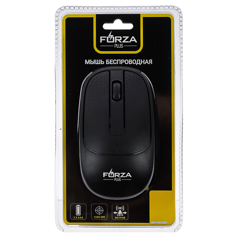 Компьютерная мышь беспроводная FORZA Usual 2.4GHz, 1200 DPI, 2.4GHz, 1xAAA, чёрная, арт.№ 405-088
