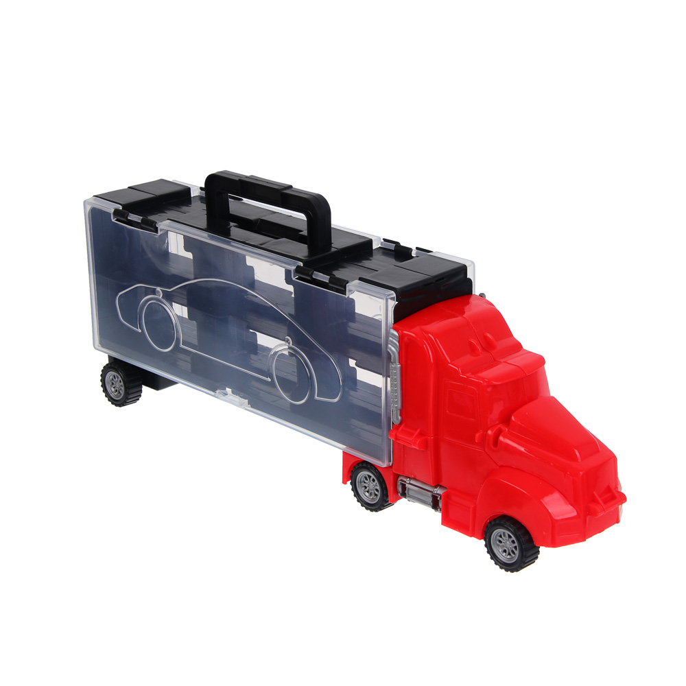 ИГРОЛЕНД Автоперевозчик, с запуском, 6 машинок, PP, 37х14,2х7,3 см, 2 дизайна, арт.№ 292-478