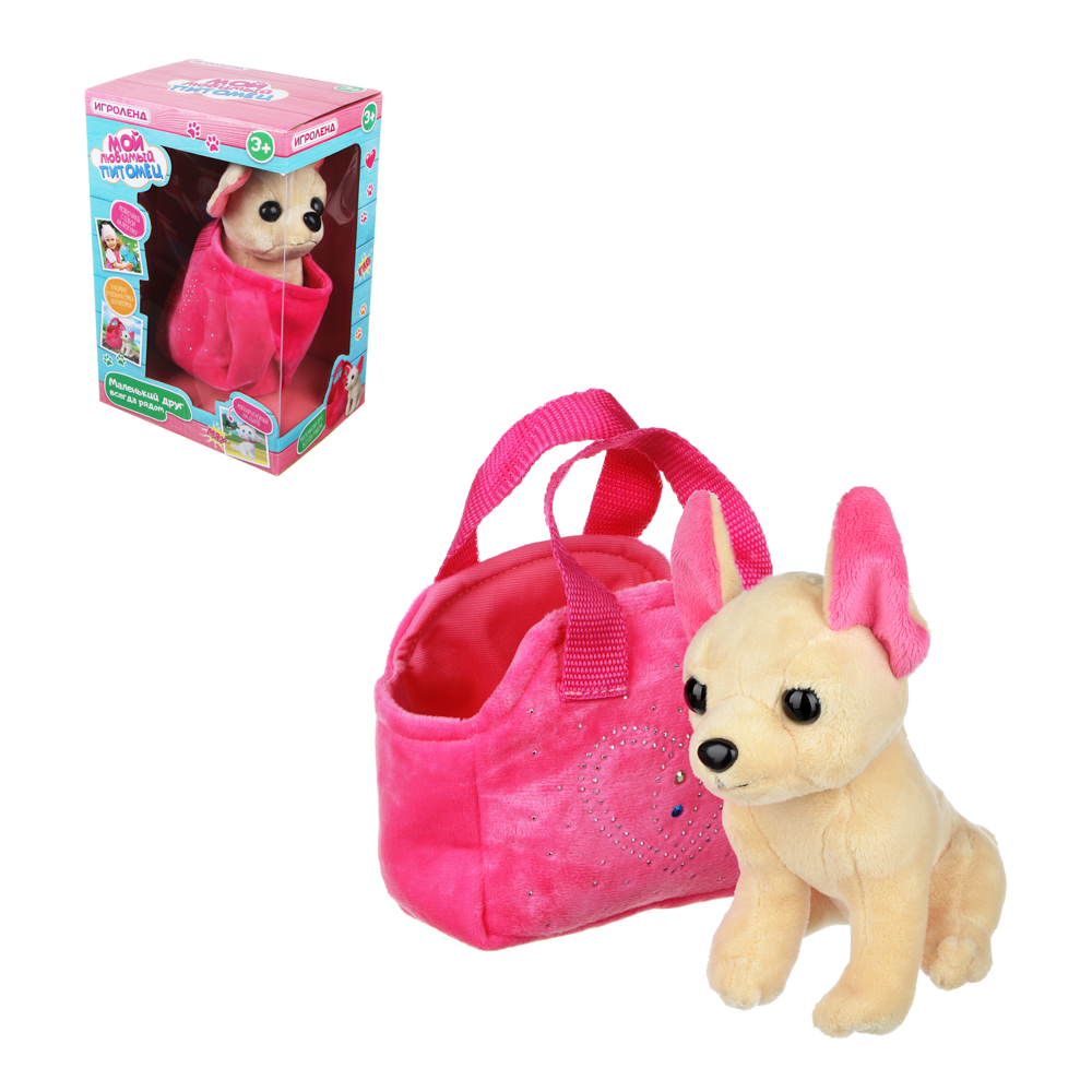 МЕШОК ПОДАРКОВ Игрушка мягкая "Мой питомец" в сумке, полиэстер, 16х19см, 2 дизайна, арт.№ 264-208
