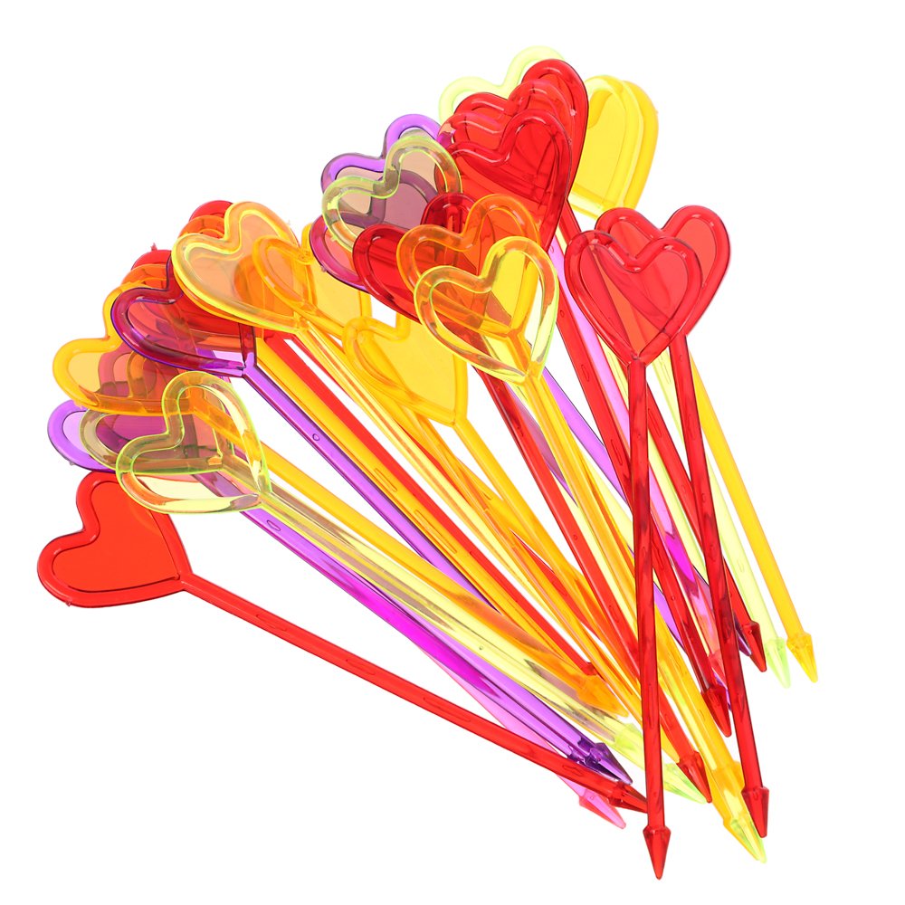 Пика для канапе 8 см (30 шт./уп.) Сердце пластик, арт.№ 349-608