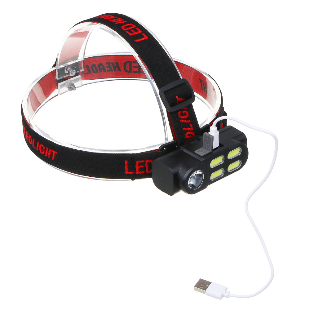 ЕРМАК Фонарь налобный, XPE+COB, 4 режима, зарядка USB, 83х27х25 мм, без АКБ, арт.№ 223-080