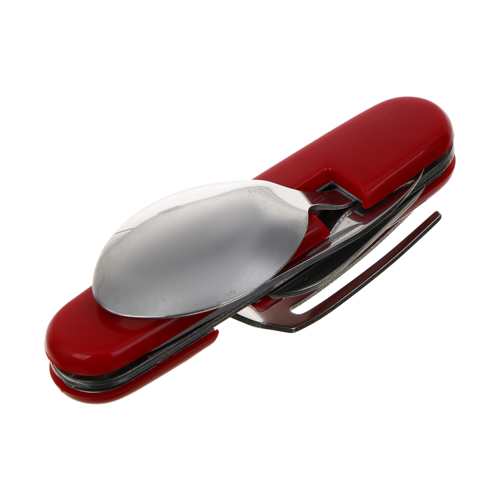 Набор туристический РОКОТ 4 в 1: нож, ложка, вилка, открывалка, нержавеющая сталь, арт.№ 070-047