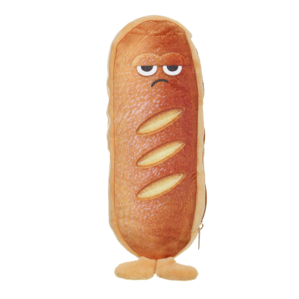 Пенал фигурный 22х10см, в форме хлебных изделий, полиэстер, 3 дизайна, арт.№ 238-055