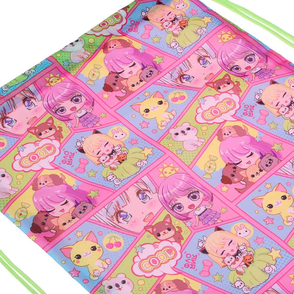 Кавай Мешок для сменной обуви на завязках, 34,8x41,5см, полиэстер, арт.№ 233-002