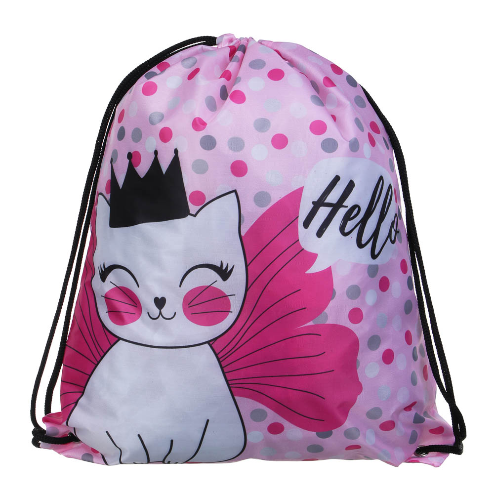 Котик с Крыльями Мешок для сменной обуви на завязках, 34,8x41,5см, полиэстер, арт.№ 233-003