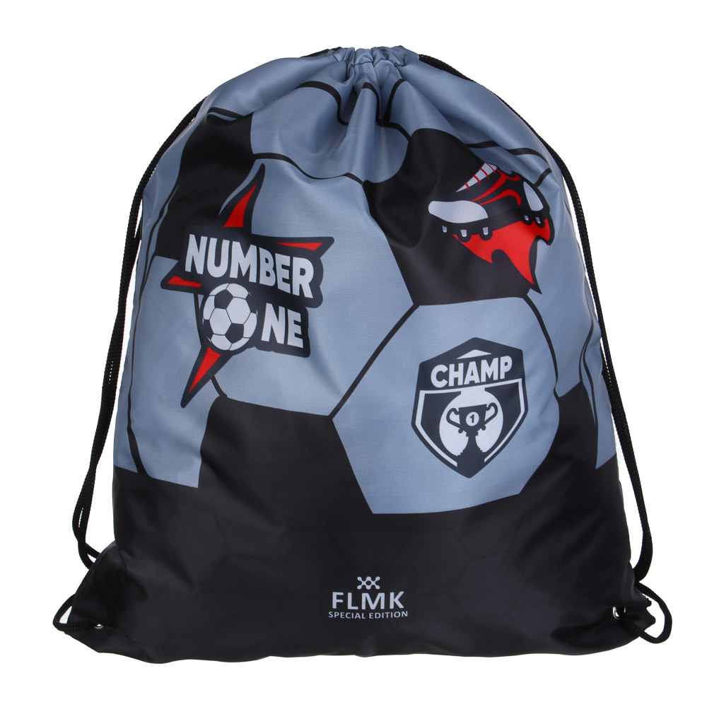 Намбер Ван Мешок для сменной обуви на завязках, увеличенный размер 40x47см, полиэстер, арт.№ 233-004