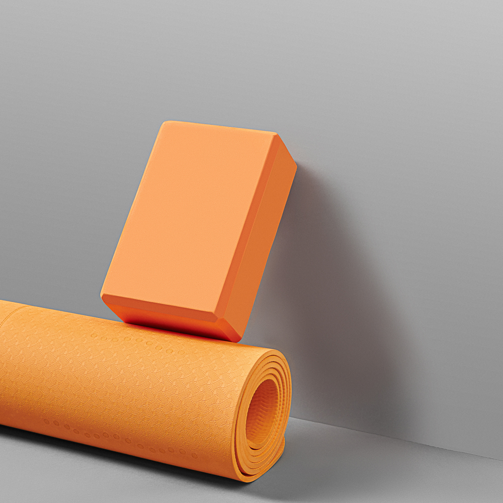 РЫЖИЙ Блок для йоги, 23х15х8см, 180г, ЕВА, арт.№ 005-006