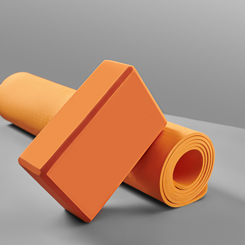 РЫЖИЙ Блок для йоги, 23х15х8см, 180г, ЕВА, арт.№ 005-006