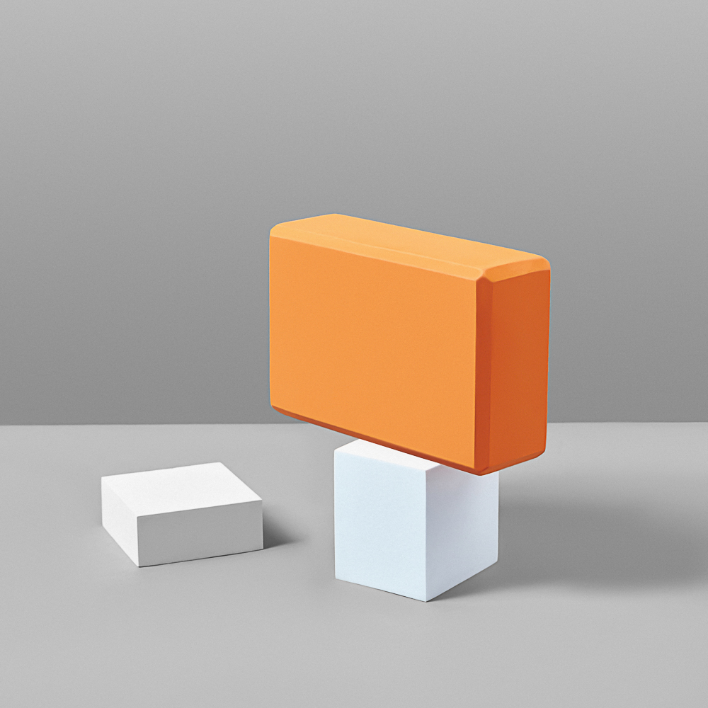 РЫЖИЙ Блок для йоги, 23х15х8см, 180г, ЕВА, арт.№ 005-006