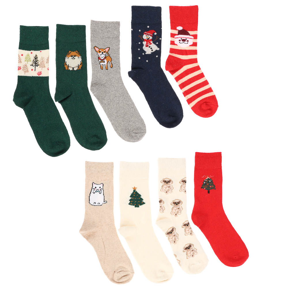 Носки женские "полушерсть" с рисунком, 65% полушерсть, 15% акрил, 10% спандекс, 10% эл, р. 36-39, арт.№ 019-528