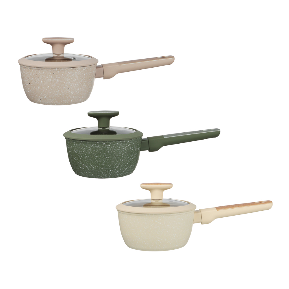 SATOSHI Кантри Ковш 1,3л, d16см, с крышкой, антипригарное покрытие мрамор, индукция, 3 цвета, арт.№ 846-764