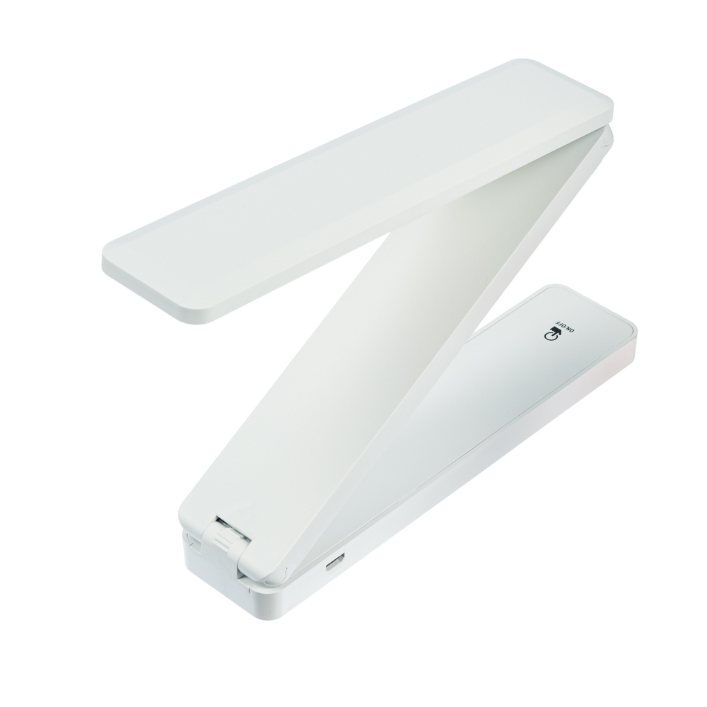 Лампа настольная складная FORZA, 1COB, питание 4xAAA, USB кабель 1м, 2000Lux, 6000K, белый, арт.№ 198-105