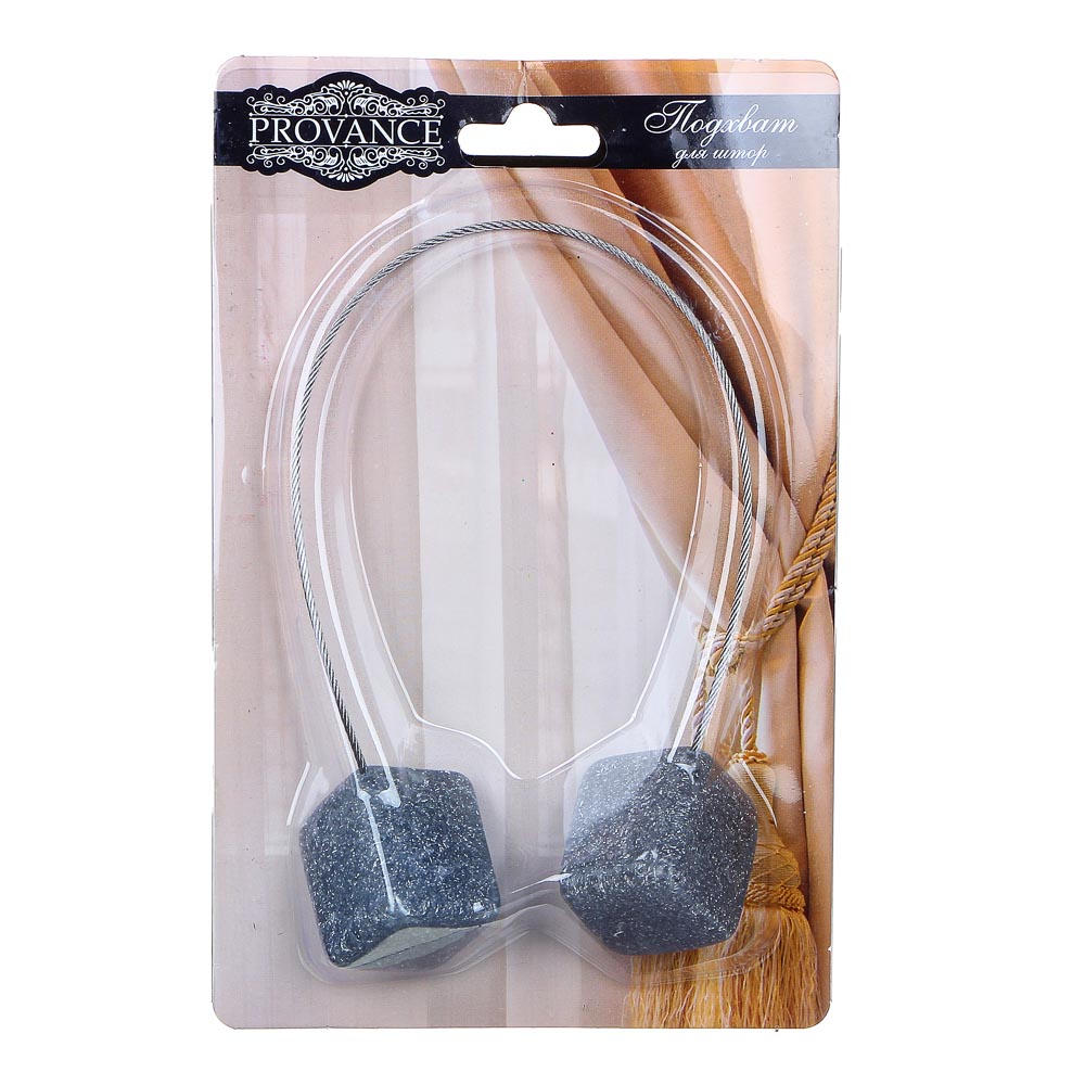 PROVANCE Подхват для штор магнитный 2-сторонний, "Кварц", 32см, 3х2,5х2,5см, 2 цвета, арт.№ 491-433