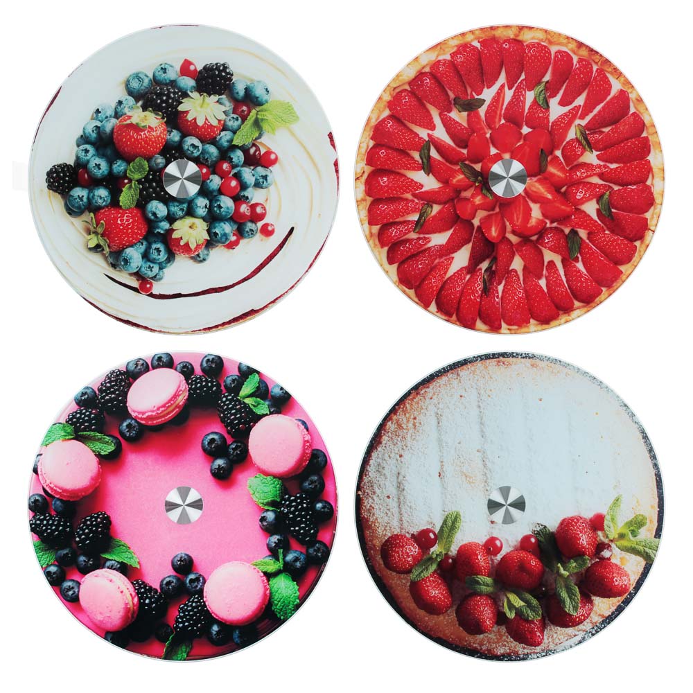 VETTA Тортовница вращающаяся, d30см, стекло, 4 дизайна, арт.№ 877-635